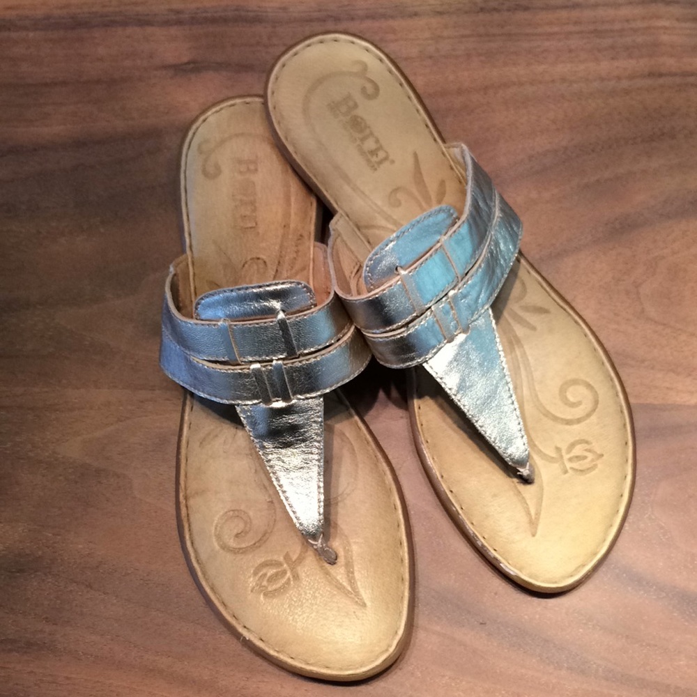 Gold sandals.